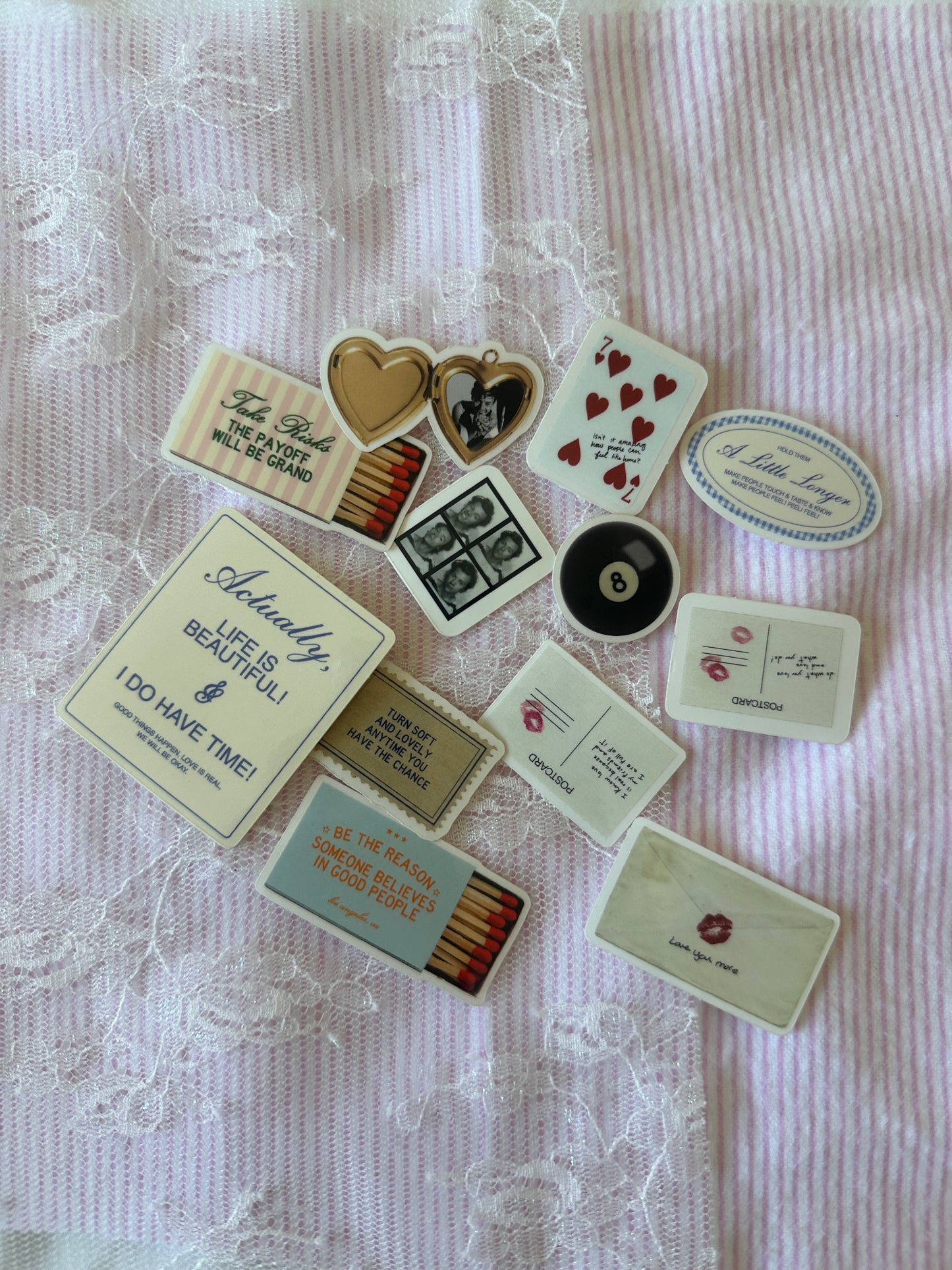 7 of Hearts Playing Card Clear Sticker