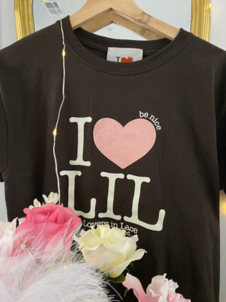 Brown Fitted I <3 LiL Glitter Tee