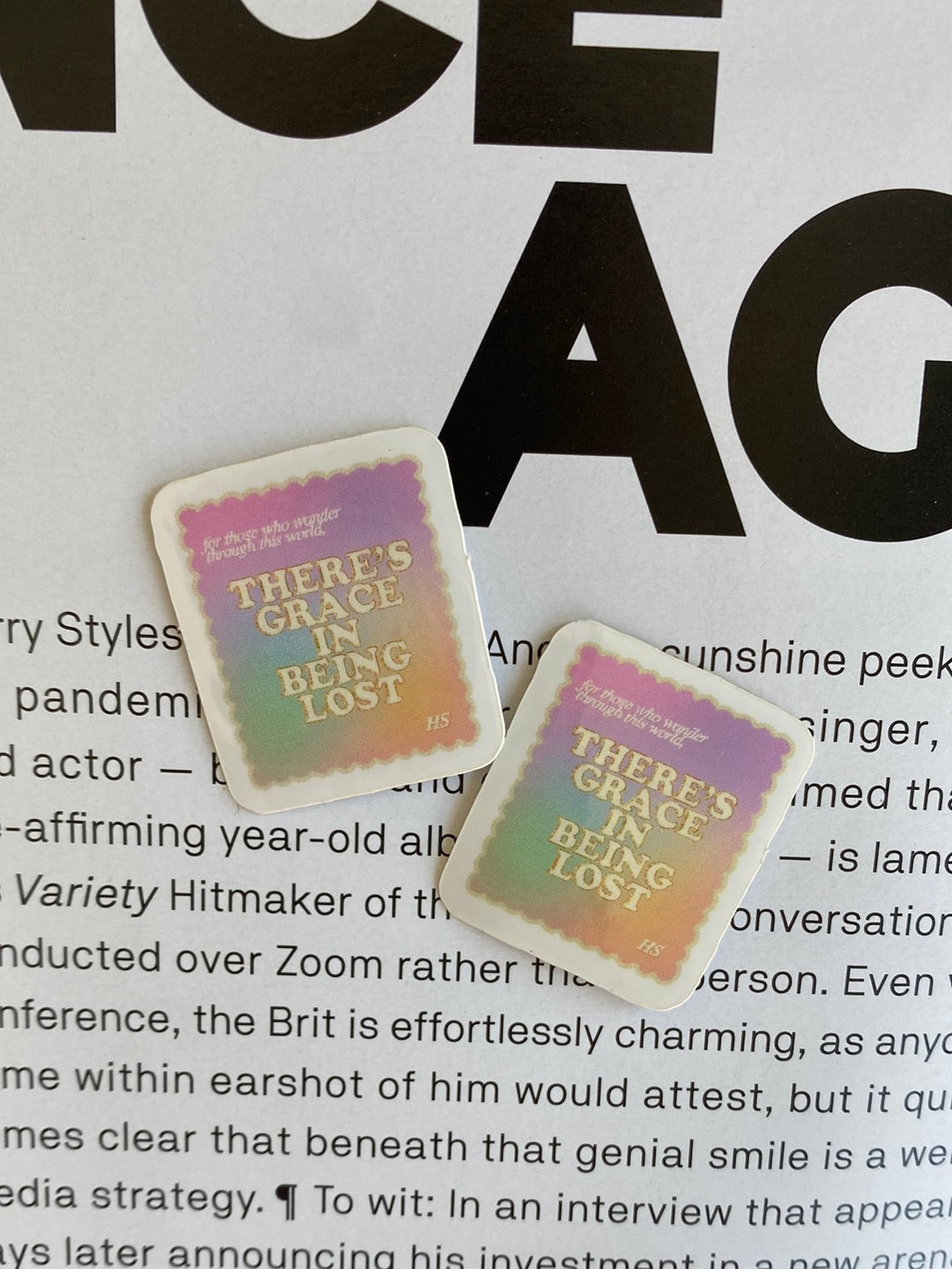 Grace in Being Lost Stamp Sticker