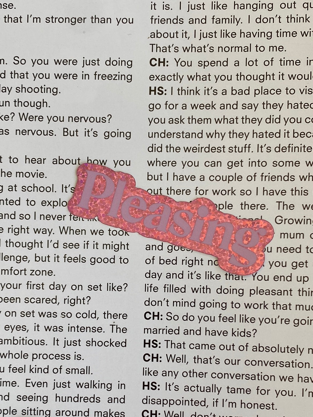 Pleasing Glitter Sticker (1.5 in)