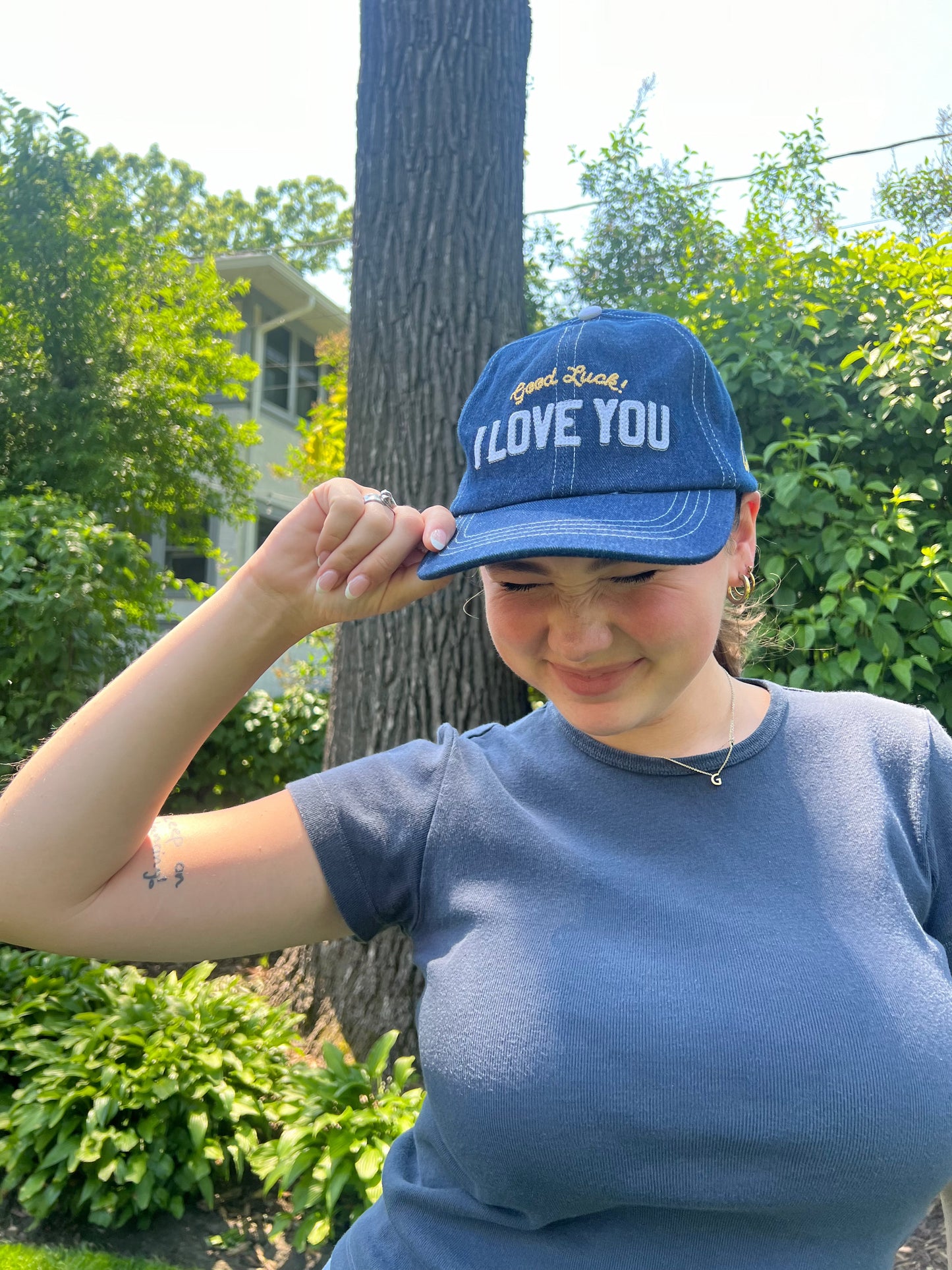 I Love You Denim Hat