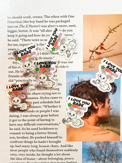 Metallic Love You Babe Sticker