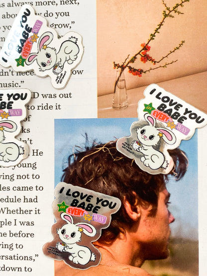 Metallic Love You Babe Sticker