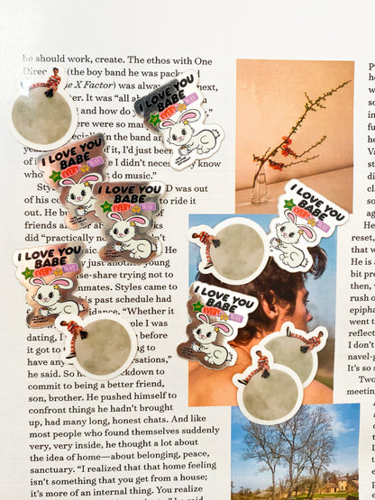 Metallic Love You Babe Sticker